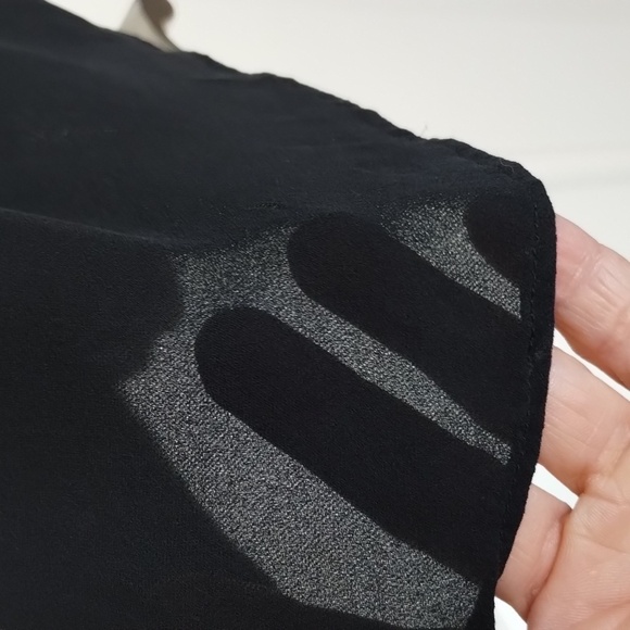 Parker silk black dress lightweight LBD size small sheer with lining - Picture 5 of 10